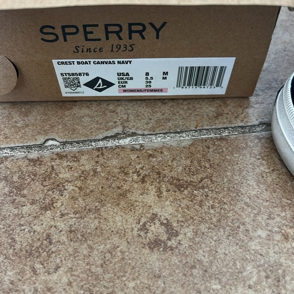Womens Sperry Topsider Crest boat navy canvas shoes sz 8 - Picture 3 of 4